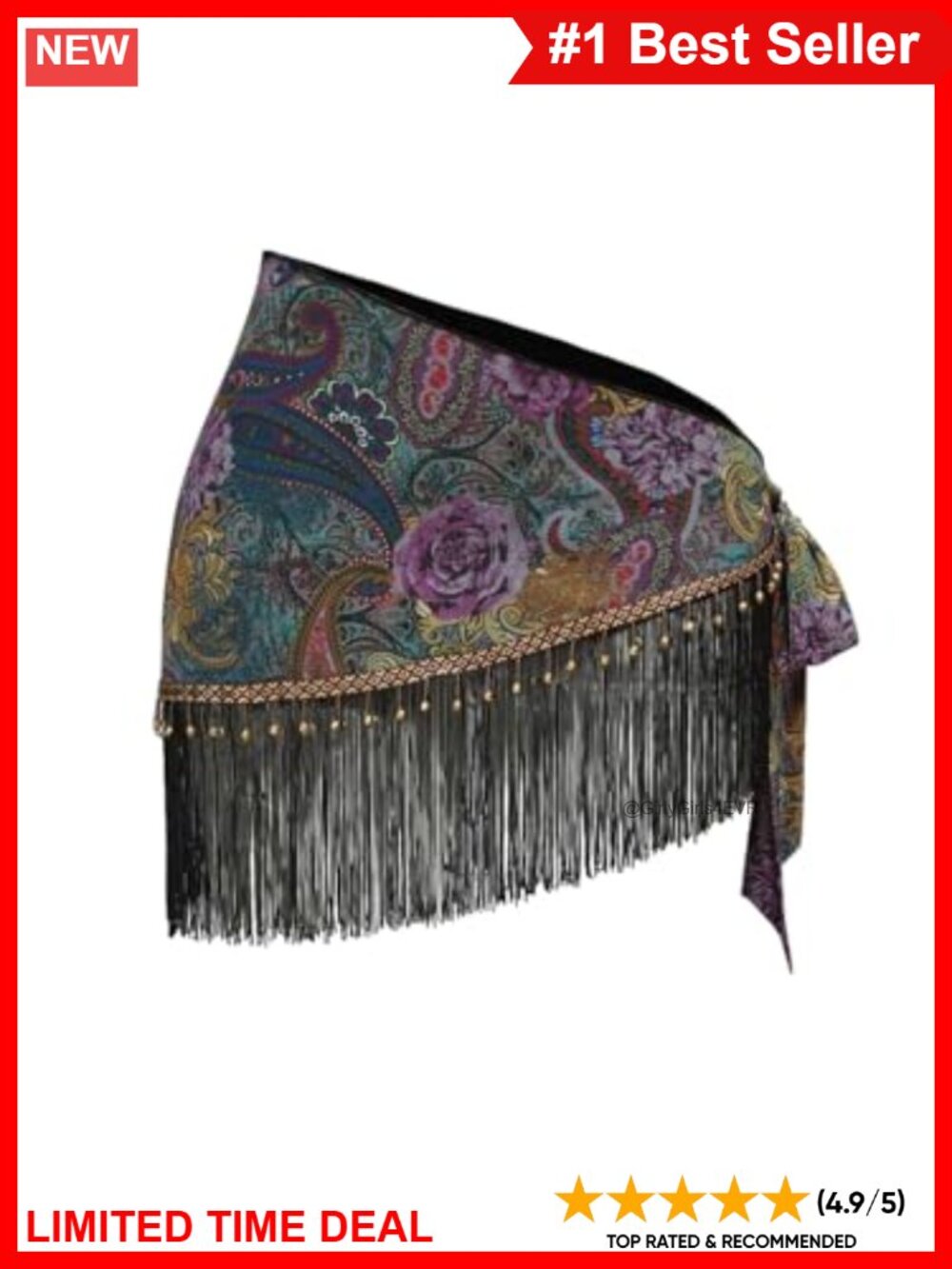Boho Wrap Fringe Mini Skirt Beach Cover Up Low Waisted